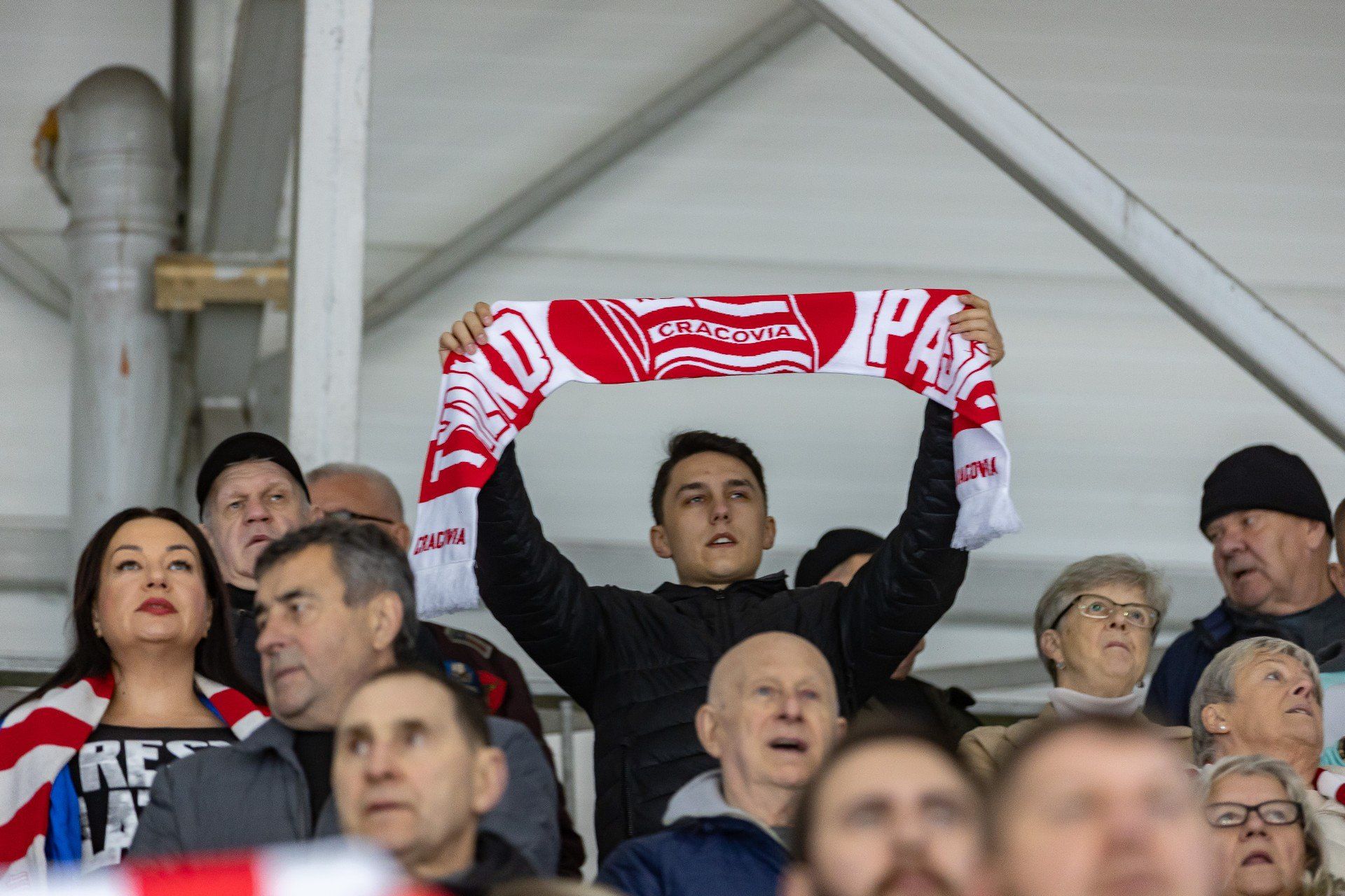 Kibice na meczu Comarch Cracovii