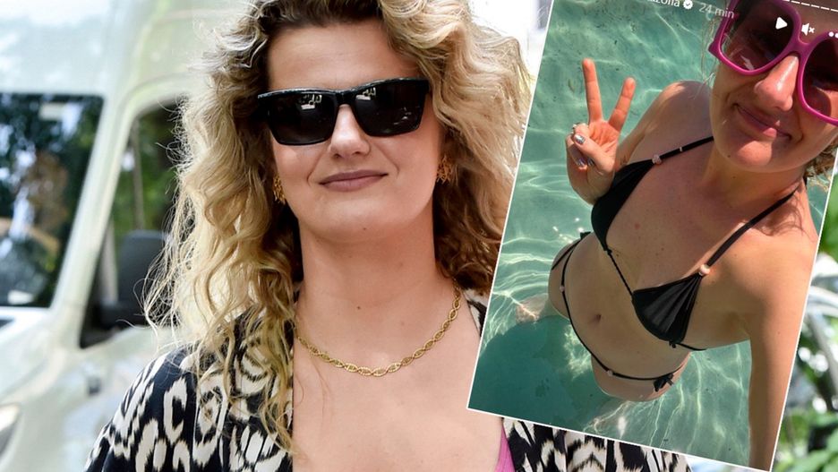 Zofia Zborowska odpoczywa na plaży. Ale uważa, by się nie spiec na słońcu