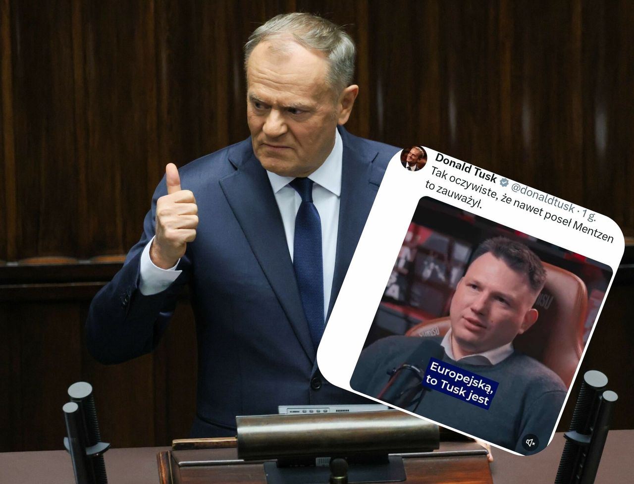 "Mentzen to zauważył". Tusk niespodziewanie udostępnił jego nagranie