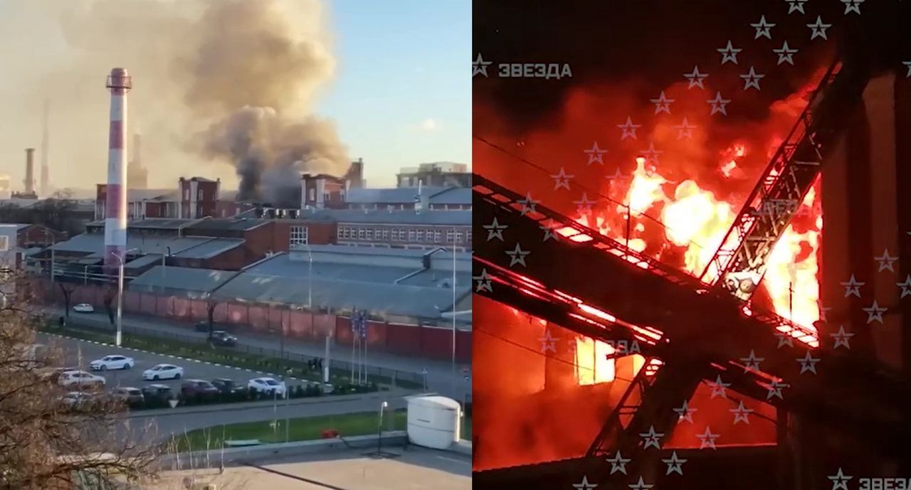 Potężny pożar pod Moskwą. Płonie zakład elektromechaniczny