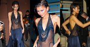 Zendaya maszeruje do klubu w prześwitującej sukience z ogromnym wycięciem na plecach (ZDJĘCIA)