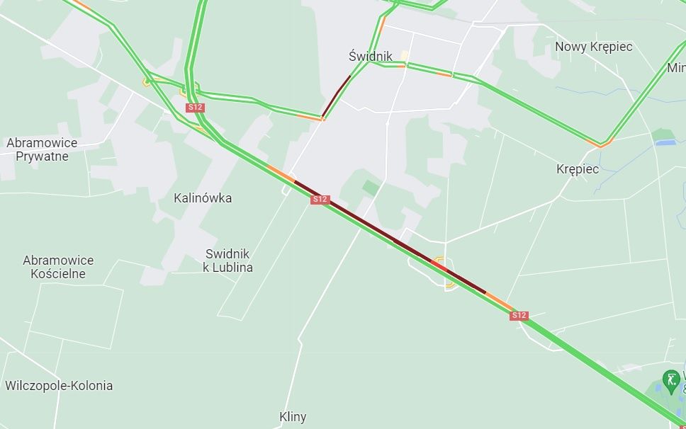 Miejsce pożaru ciężarówki na S12/S17 w Świdniku