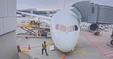 Poważny incydent na lotnisku z samolotem Lufthansy. Wszystko nagrała kamera