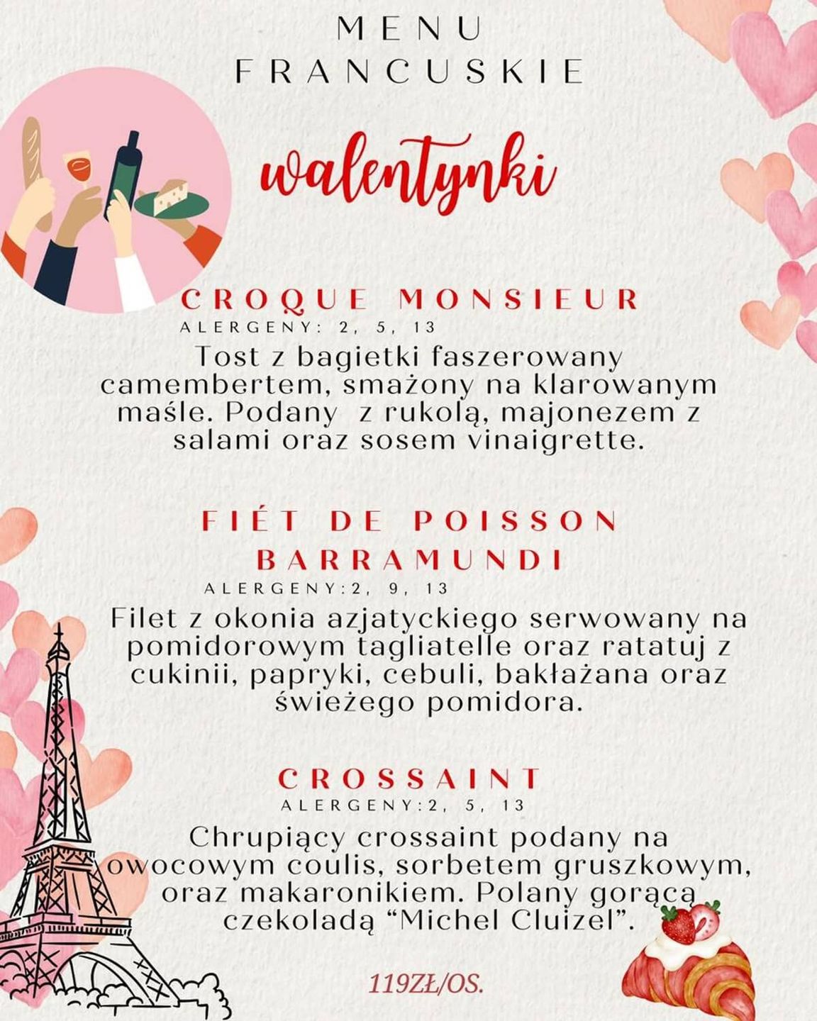 Menu walentynkowe w restauracji Locomotiva