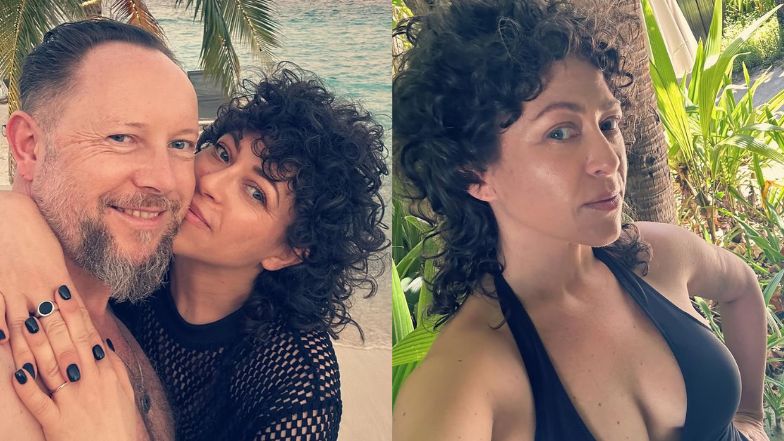 Natalia Kukulska w bikini pod palmą