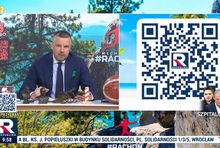 Michał Rachoń i kod QR do wpłat na Republikę