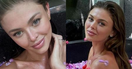 Zrelaksowana Joanna Opozda wygina się TOPLESS w wannie pełnej kwiatów. Fani kokietują: "Bogini"