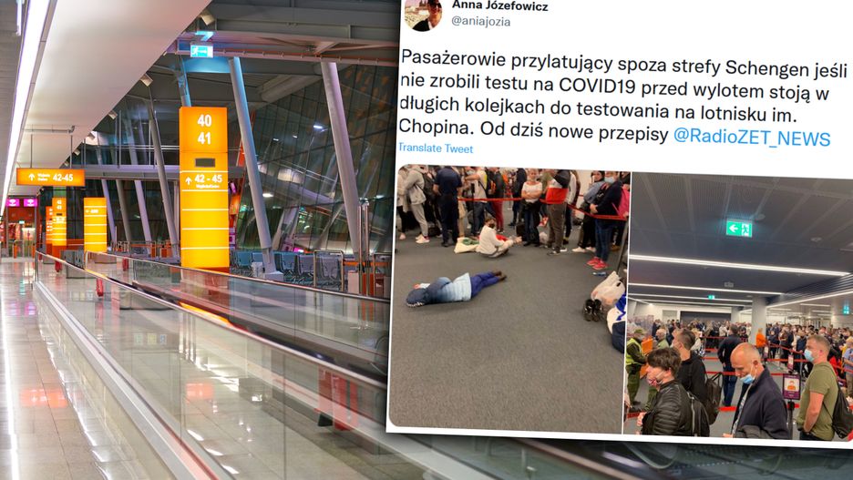 Chaos na lotnisku Chopina w Warszawie 