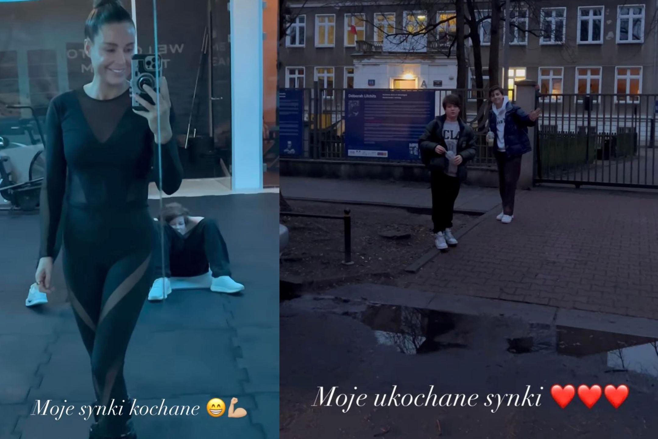 Małgorzata Rozenek z synami na siłowni 