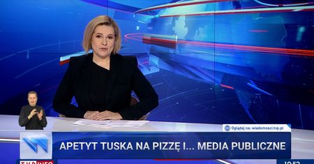Tusk je pizzę i chce przejąć TVP. Żenujący materiał "Wiadomości"