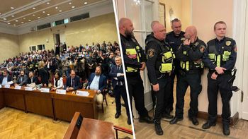 Awantura na Radzie Miasta Warszawy. Strażnicy na miejscu