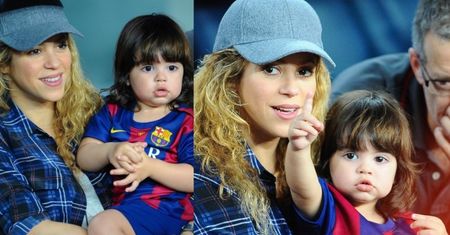 Shakira z małym Milanem kibicują Gerardowi Pique! (ZDJĘCIA)