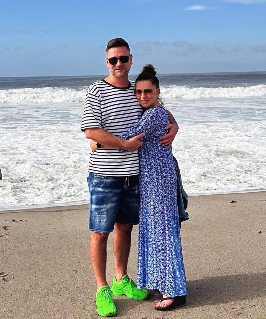 Beata Tadla z mężem