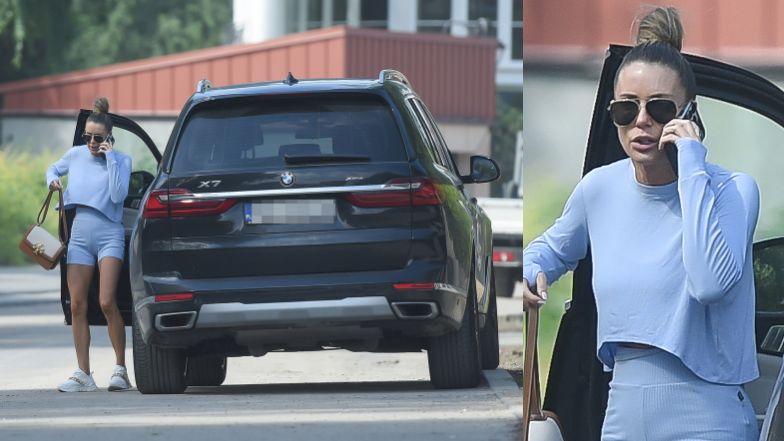 Małgorzata Rozenek trenuje o poranku w sportowym wdzianku, po czym mknie do nowej willi 