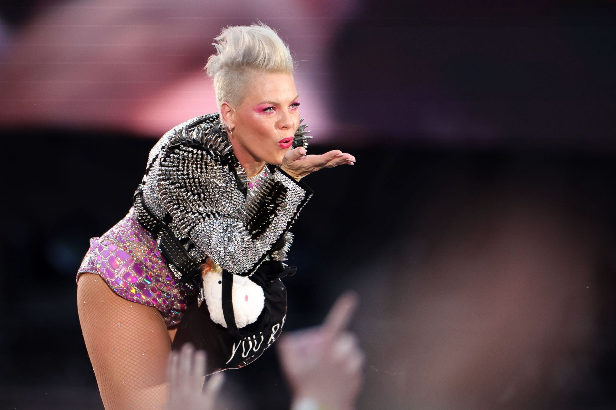 P!nk Performs In BerlinBERLIN, GERMANY - JUNE 28: P!NK performs on stage during the P!NK Summer Carnival 2023 Tour at Olympiastadion on June 28, 2023 in Berlin, Germany. (Photo by Andreas Rentz/Getty Images)Andreas Rentz