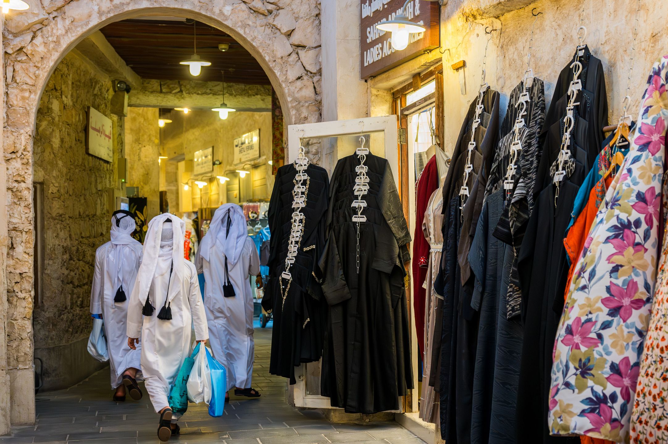 People shop at the Souq Waqif Traditional Market before the upcoming Eid al-Adha in Doha, Qatar, on June 3, 2025. Muslims in Qatar celebrate Eid al-Adha on June 6, 2025, by sacrificing sheep, goats, buffalos, camels, and cows to commemorate Prophet Abraham's willingness to sacrifice his son, Ismail, on God's command. (Photo by Noushad Thekkayil/NurPhoto via Getty Images)