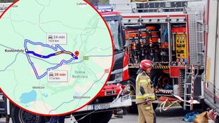 Karambol na A4. Lądował śmigłowiec LPR