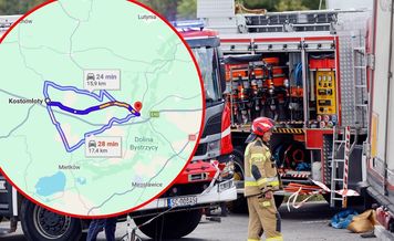 Karambol na A4. Lądował śmigłowiec LPR