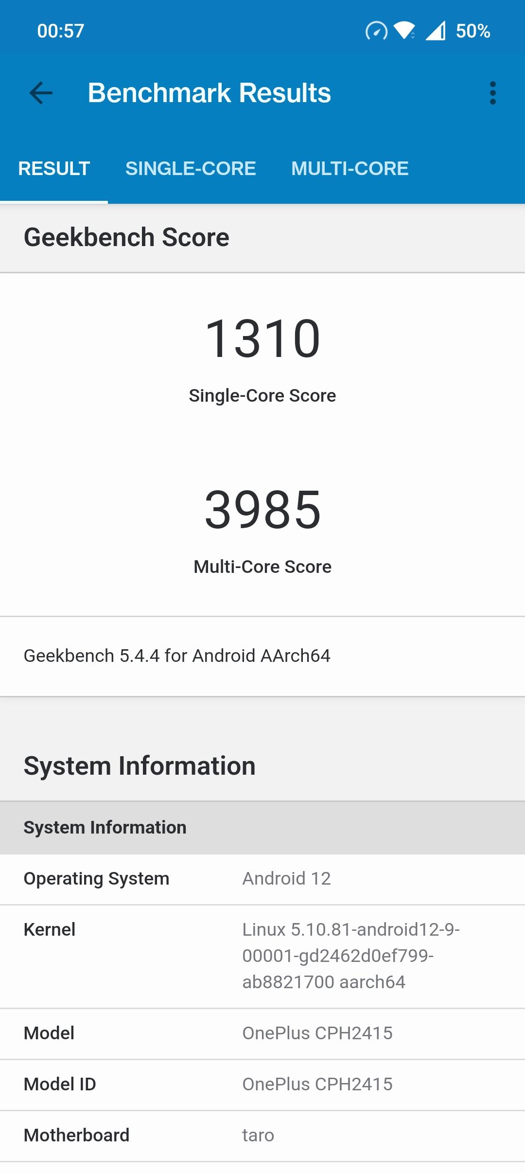 Wyniki dla Geekbench 5