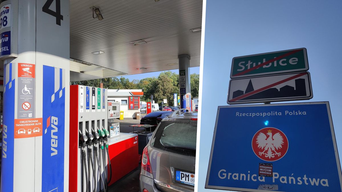Niemieccy kierowcy tankują na polskiej stacji benzynowej w Słubicach