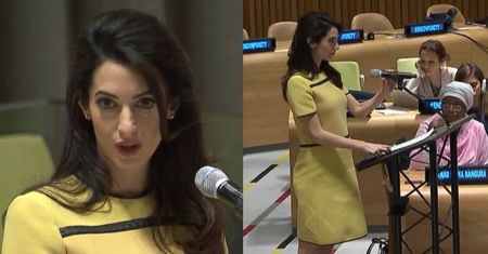 Mocny apel ciężarnej Clooney w ONZ: "Masowe groby leżą w Iraku niezabezpieczone. Pytam iracki rząd i ONZ, dlaczego?"