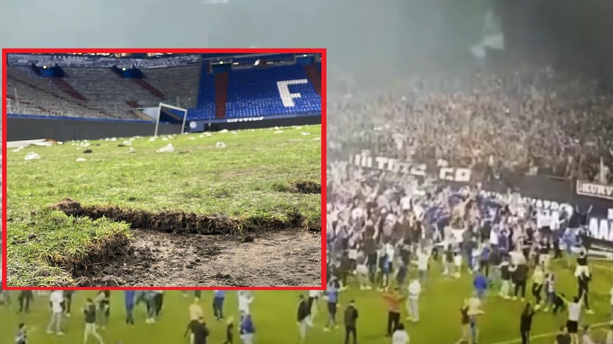 Zniszczenia na stadionie Schalke 04 Gelsenkirchen