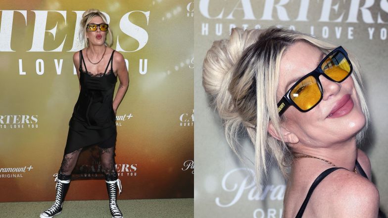 Odchudzona Tori Spelling bryluje na ściance