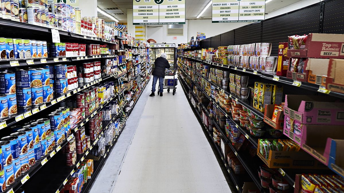 SNOW HILL, MD - MARCH 11: A shopper at the Snow Hill Food Rite in Snow Hill, Maryland on March 11, 2024. Resident complaints on Facebook caused the owner to shut the business down for two days. Community support convinced the owner to reopen, but resentment about the grocery store's inventory and other conditions continues.  (Photo by Deb Lindsey for The Washington Post via Getty Images)