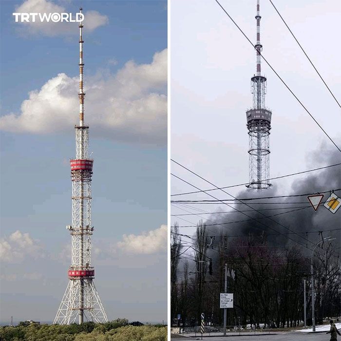 Wojna w Ukrainie: Zdjęcia miejsc przed i po rosyjskim ataku 9