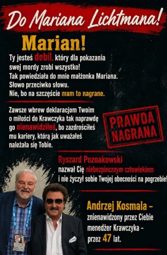 Wpis Andrzeja Kosmali o Marianie Lichtmanie 