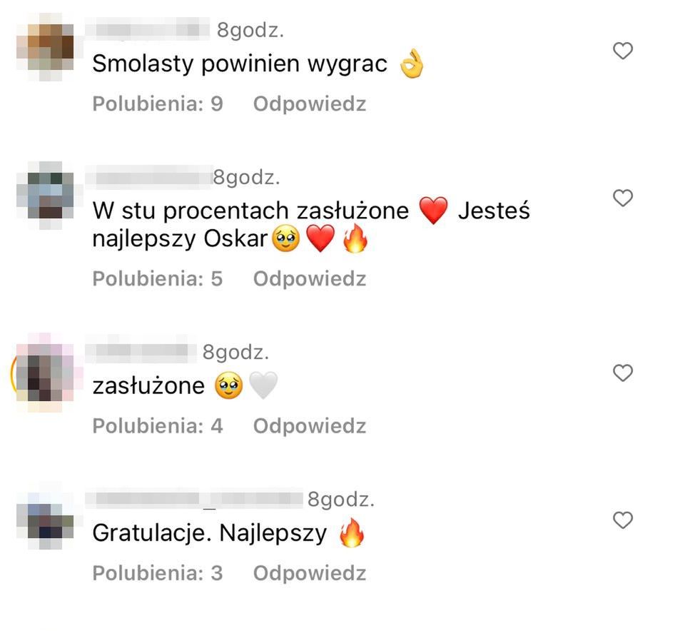 Komentarze po wygranej Oskara Cymsa