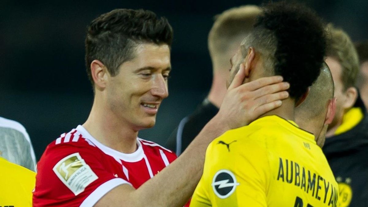 Lewandowski i Aubameyang w meczu Bundesligi