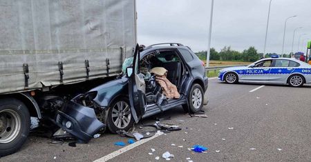 Koszmarny wypadek. Nie zauważył ciężarówki