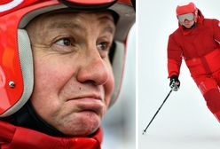 Andrzej Duda na nartach. Z orłem na ramieniu szusuje w Zakopanem