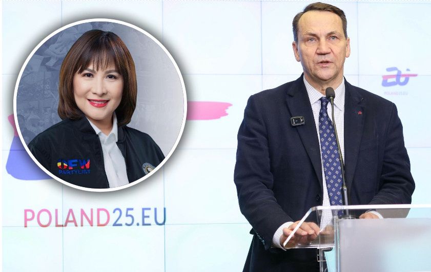 Filipińska polityk oraz Radosław Sikorski z MSZ