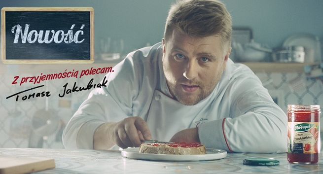 Kucharz Tomasz Jakubiak reklamuje dżemy Herbapol (wideo)