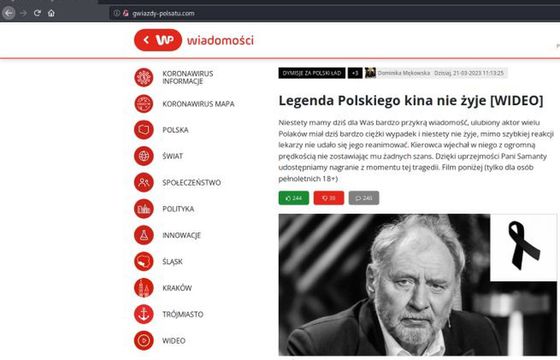 Oszuści wyłudzają dane wykorzystując fake newsa o śmierci Andrzeja Grabowskiego. CERT Orange ostrzega