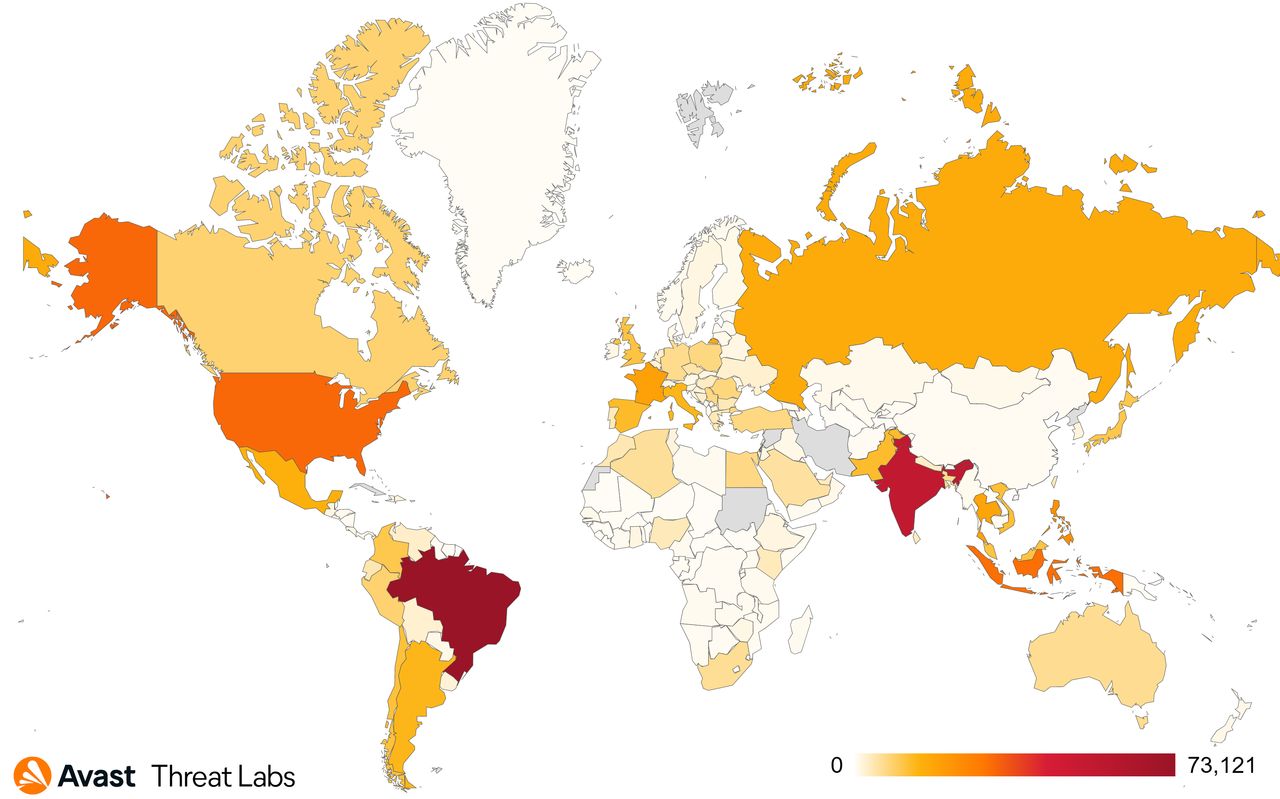 Mapa ilustrująca kraje, w których działa Parrot TDS w marcu.
