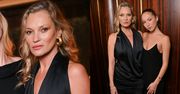 Kate Moss w czarnej mini lansuje się z 22-letnią córką na evencie. Lila poszła w ślady znanej matki
