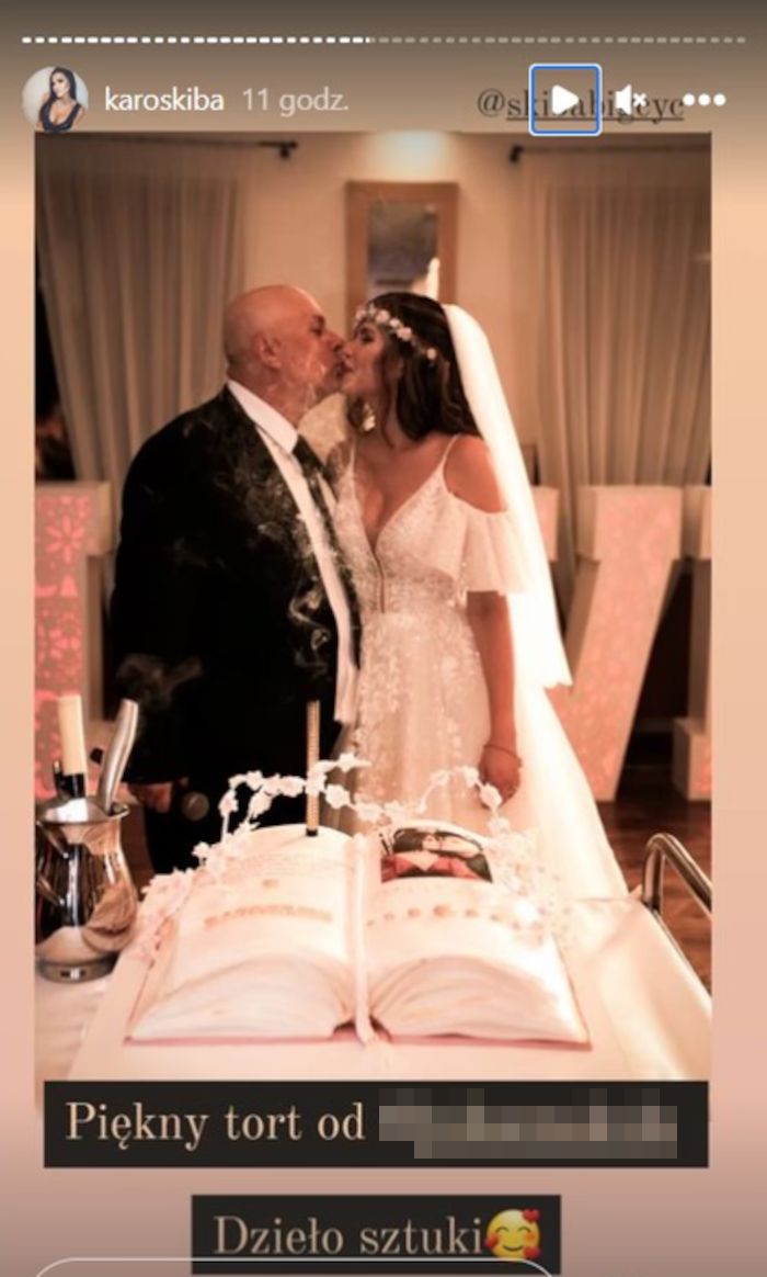 Tak wyglądał tort weselny Skiby i Karoliny Kempińskiej