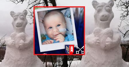 W Małopolsce stanął śnieżny miś. Ma bardzo ważne zadanie