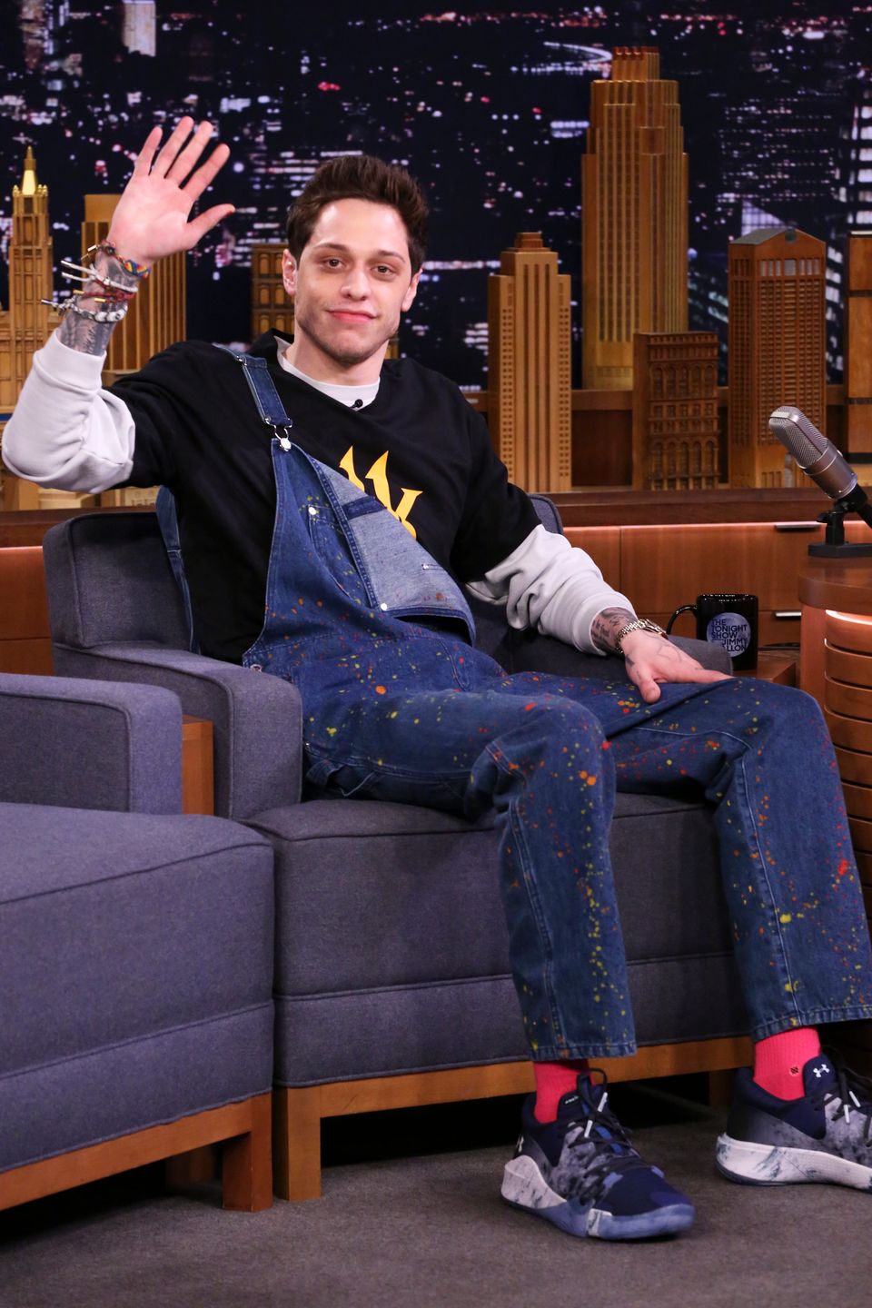 THE TONIGHT SHOW STARRING JIMMY FALLON -- Episode 1051 -- Pictured: Comedian Pete Davidson during an interview on April 18, 2019 -- (Photo by: Andrew Lipovsky/NBC) 