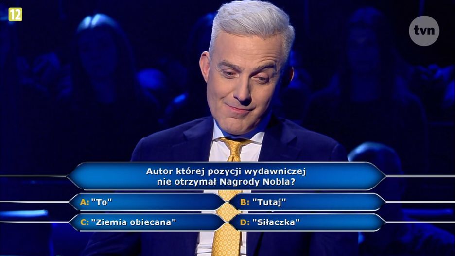 Autor której pozycji wydawniczej nie otrzymał "Nagrody Nobla"? Znamy prawidłową odpowiedź na pytanie z teleturnieju "Milionerzy"