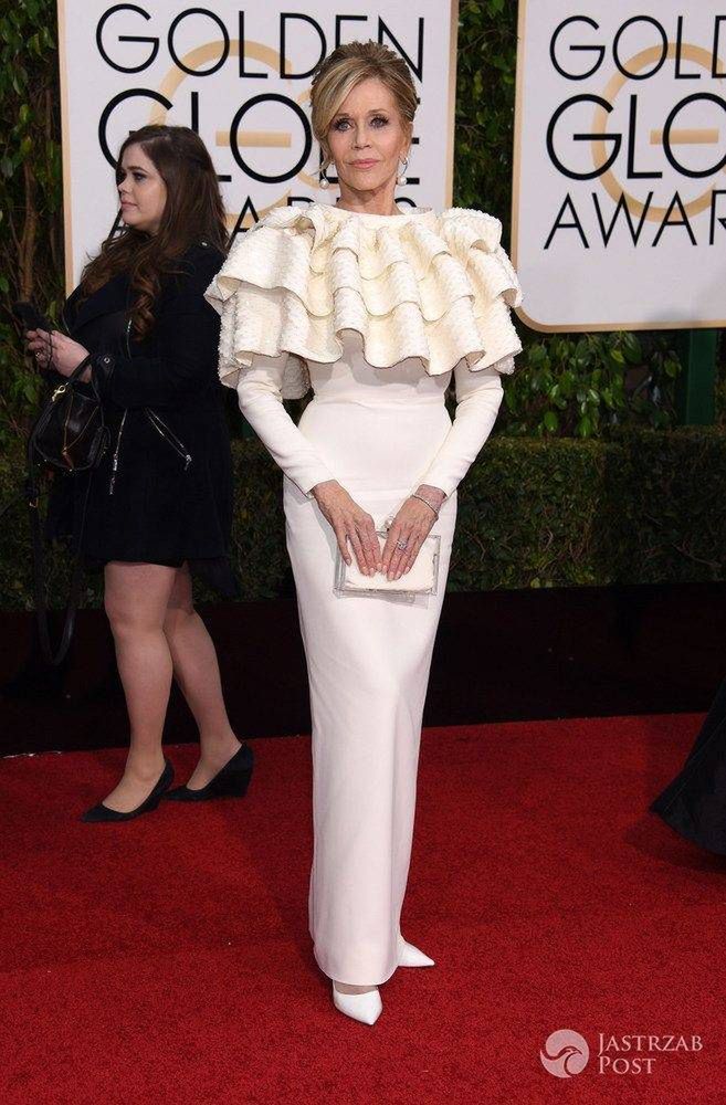Jane Fonda w kreacji YSL Haute Couture - Złote Globy 2016