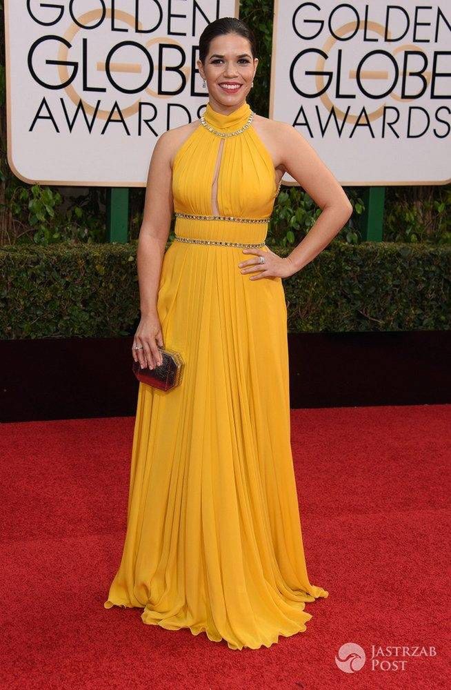Kreacja: Jenny Packham. America Ferrera - Złote Globy 2016