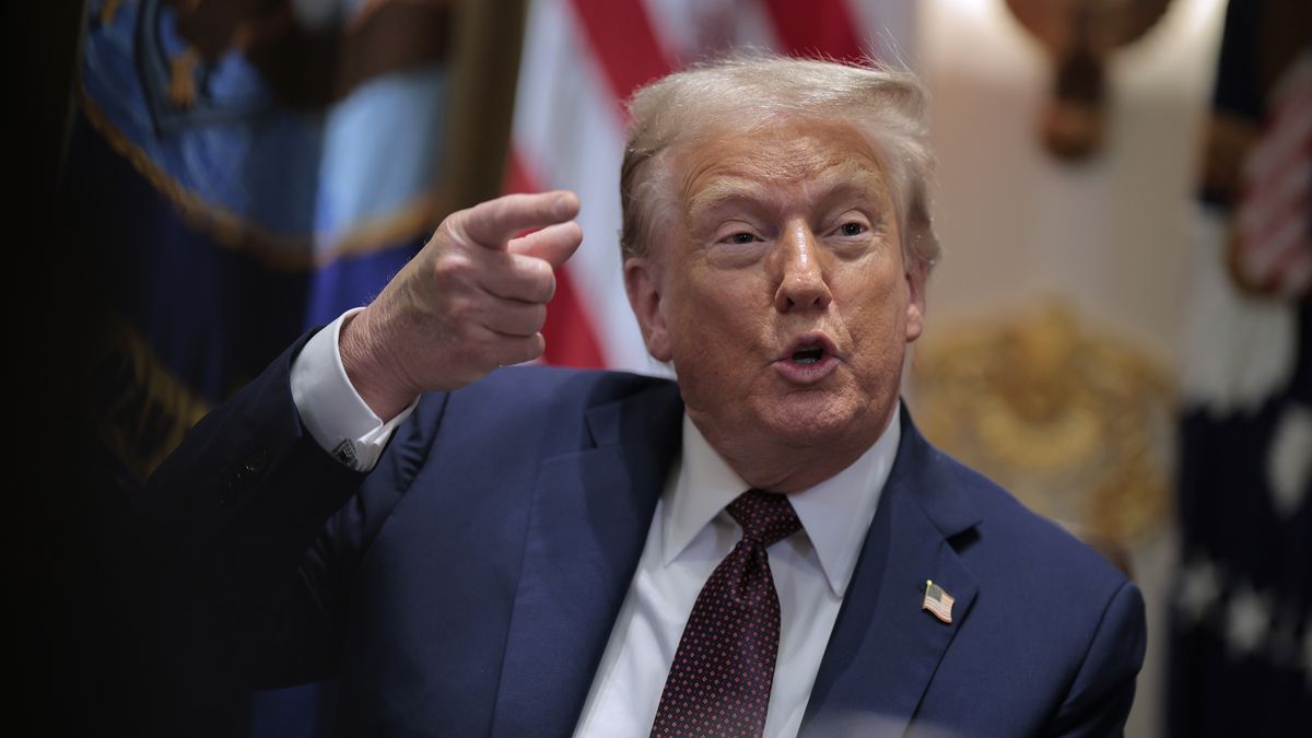 WASHINGTON, DC - AUGUST 26: U.S. President Donald Trump speaks during a cabinet meeting with members of his administration in the Cabinet Room of the White House on August 26, 2025 in Washington, DC. This is the seventh cabinet meeting of Trump's second term. (Photo by Chip Somodevilla/Getty Images)