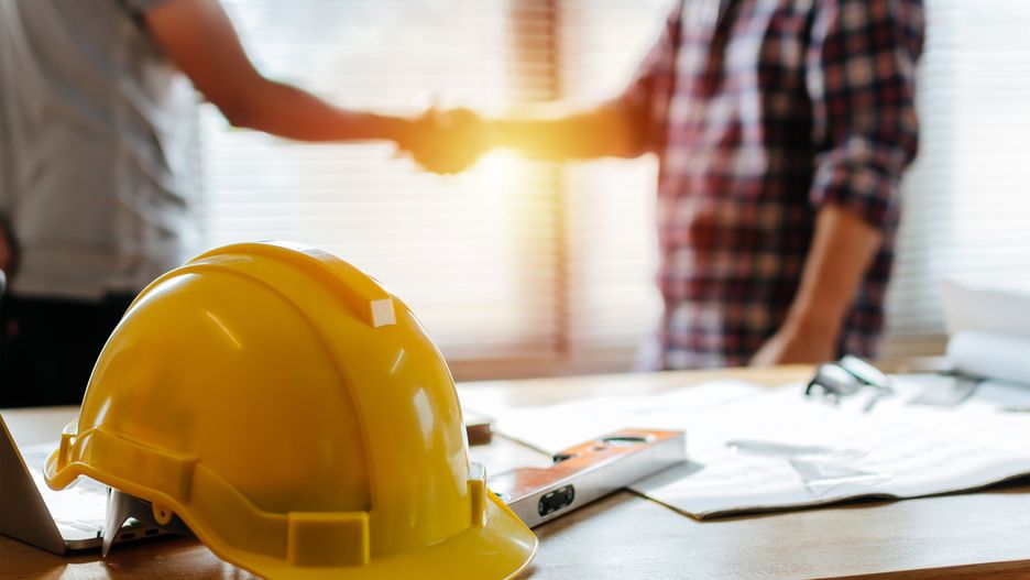 yellow safety helmet on workplace desk with construction worker team hands shaking greeting start up plan new project contract in office center at construction site, partnership and contractor concept
tool, design, equipment, yellow, safety, construction, architect, contractor, hand, shake, builder, business, renovation, home, building, deal, engineer, blueprint, handshake, meeting, industry, industrial, architecture, partner, partnership, project, helmet, team, teamwork, greeting, contract, customer, property, manager, civil, house, engineering, worker, sale, broker, realtor, foreman, office, real, estate, agreement, agent, professional, casual, together