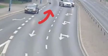 Pies wbiegł na drogę. Kobieta skręciła w ostatniej chwili