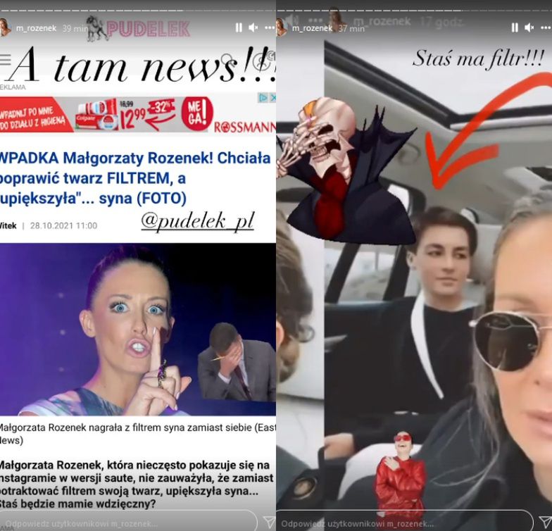 Małgorzata Rozenek reaguje na artykuł Pudelka