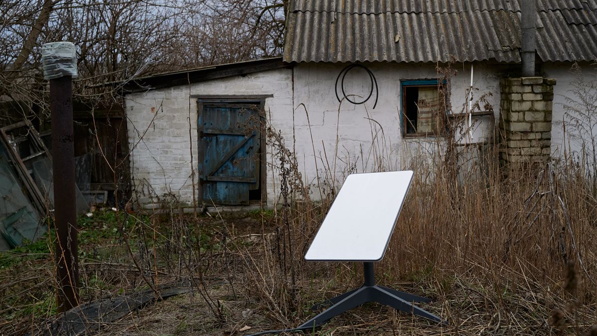 DONETSK, UKRAINE - DECEMBER 30: A starlink system gives connection to live drone images and informations as the 59th brigade of the Ukrainian Armed Forces fires grad missiles on Russian positions in Russia-occupied Donbas region on December 30, 2022 in Donetsk, Ukraine. A large swath of Donetsk region has been held by Russian-backed separatists since 2014. Russia has tried to expand its control here since the February 24 invasion.  (Photo by Pierre Crom/Getty Images)